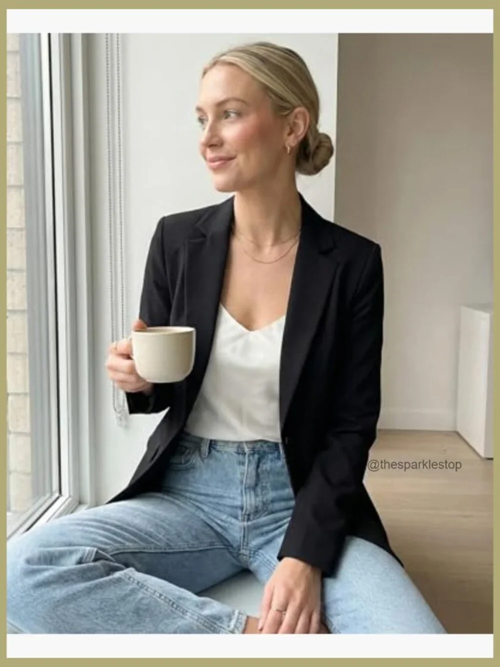 Recycled Polyester Rayon Blazer Slim Fit Business Casual Jacket - Picture 3 of 7